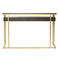 Quinal Writing Desk With Storage Brown/Gold - Aiden Lane -Furniture Specialty Store GUEST d5748970 4f2b 4cb5 af33 6f1d4e9bd26c
