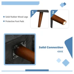 Costway Convertible Futon Sofa Bed Adjustable Couch Sleeper W/ Wood Legs NavyGreyYellow -Furniture Specialty Store GUEST d5bceb4c 52ae 4eb7 aa2d 38c024b12232