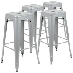 Emma And Oliver 4 Pack 30" High Metal Indoor Bar Stool - Stackable Stool -Furniture Specialty Store GUEST d5cc582c d065 41a8 bbe0 4a6634845e7a