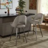 24" Set Of 2 Ragan Metal Fabric Swivel Counter Height Barstools Gray - Inspire Q