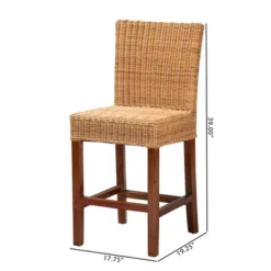 Racquel Natural Rattan And Mahogany Wood Counter Height Barstool Walnut Brown - Bali & Pari -Furniture Specialty Store GUEST d6bec614 f2b7 4eb0 8de4 ce6cda2abaf0