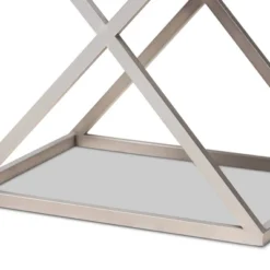 1 Drawer William Silver Metal Nightstand Silver/Black - Baxton Studio -Furniture Specialty Store GUEST d6dcdbc3 7000 42a2 93f2 4fa15577a15e