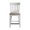 Set Of 2 24" Drake Slat Back Cushion Seat Counter Height Barstools Rustic White/French Oak - Intercon -Furniture Specialty Store GUEST d6feecd0 67df 4fd0 b11f a8e75df5bed3