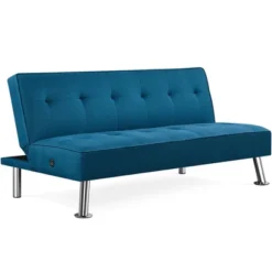 Yaheetech Modern Fabric Convertible Futon Sofa Bed With USB Ports -Furniture Specialty Store GUEST d70b4c77 487d 4d93 96fc 169dda4637db