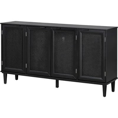 60" Generous Storage Sideboard With Faux Rattan Door - ModernLuxe 11 60" Generous Storage Sideboard With Faux Rattan Door - ModernLuxe - Image 9