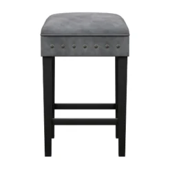Cassidy Wood Upholstered Backless Counter Height Stool Black/Charcoal Velvet - Hillsdale Furniture -Furniture Specialty Store GUEST d852e4c0 cd05 4595 bbd4 6fc2e911208a