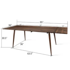 Odense 95" L Rectangular Extendable Dining Table With Removable Leaf-Maison Boucle -Furniture Specialty Store GUEST d8c221c4 fb7a 4187 bf5f 5f8c6beb58a8