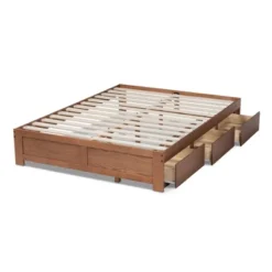 Wren 3 Drawer Storage Bed Frame Walnut - Baxton Studio -Furniture Specialty Store GUEST d8ebc32e 8f62 48f2 8235 5123a9a75f74