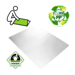 Polypropylene Anti Slip Foldable Chair Mat For Hard Floors Rectangular White - Floortex -Furniture Specialty Store GUEST d904c8c6 10fb 42ab 810e 57f219e7fefd