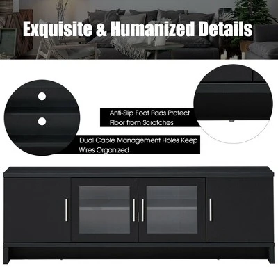 Costway TV Stand Media Entertainment Center For TV's Up To 70'' W/ Storage Cabinet 9 Costway TV Stand Media Entertainment Center For TV's Up To 70'' W/ Storage Cabinet - Image 7