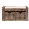 Happimess Palermo 34.50" 2 Drawer Wicker Storage Bench, Gray -Furniture Specialty Store GUEST d9601624 0eb5 425b 93cd 729c9a759ce1
