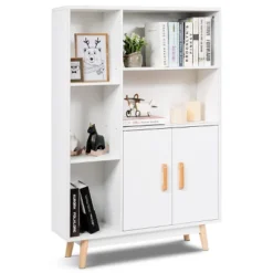 Costway Floor Storage Cabinet Free Standing Wooden Display Bookcase Side Decor Furniture -Furniture Specialty Store GUEST d9dd2fcc 513c 4110 a989 ff16b4e363cf