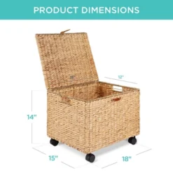 Best Choice Products Hyacinth Rolling Filing Cabinet Mobile Organizer Storage Basket W/ Lid, Locking Wheels -Furniture Specialty Store GUEST d9e4eb58 2d80 4189 acee 1368b704f703