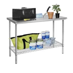 Commercial Grade Nsf Stainless Steel Top Work Table Chrome - Seville Classics -Furniture Specialty Store GUEST da918de5 7d26 43ae 970a 6acbe39b5944