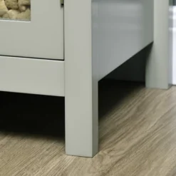 HOMCOM Kitchen Sideboard, Storage Buffet Cabinet With Open Shelf, Glass Door Cabinet And Adjustable Shelf For Living Room, Gray -Furniture Specialty Store GUEST db34402e 9f86 4f17 aa10 266351c5a107