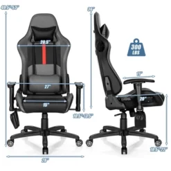 Costway Massage Gaming Chair With 2 Bluetooth Speakers Adjustable Swivel Racing Style Chair -Furniture Specialty Store GUEST dbfe44d4 f037 4a78 b882 4ac2704ca1df
