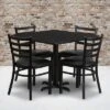 Flash Furniture 36'' Square Black Laminate Table Set With X-Base And 4 Ladder Back Metal Chairs - Black Vinyl Seat -Furniture Specialty Store GUEST dc4f7967 8087 4355 8ad1 2b9280bb6d39