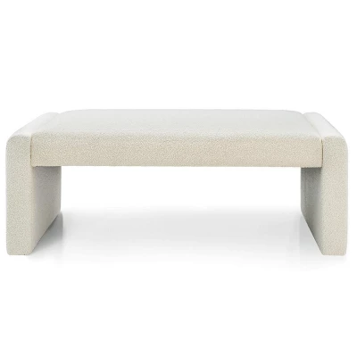 Kaia 47" Faux Shearling Look Waterfall Upholstered Bench-The Pop Maison 4 Kaia 47" Faux Shearling Look Waterfall Upholstered Bench-The Pop Maison - Image 2