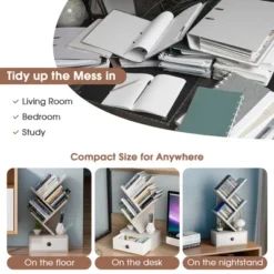 Tangkula 5-Tier Tree Bookshelf W/ Wooden Drawer Display Storage Organizer Rack -Furniture Specialty Store GUEST dceb7327 3a74 4d9a b71c d5446efdd24f