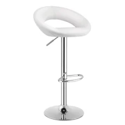 Costway Set Of 2 Bar Stools Adjustable PU Leather Barstools Swivel Pub Chairs White -Furniture Specialty Store GUEST dcf24ef2 855f 4d21 92c1 759fadae99ab