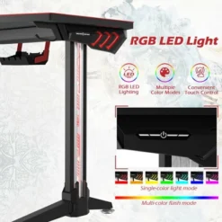 Costway 55'' Gaming Desk T-shaped Computer Desk W/ Full Mouse Pad & LED Lights -Furniture Specialty Store GUEST dd263062 d743 4a3d a148 81f056a23724