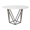 Modern 51" Round Dining Table Stone Antique Brass - ZM Home