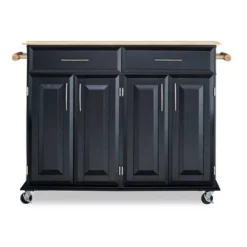 Dolly Madison Kitchen Island Cart Wood/Black/Natural - Home Styles -Furniture Specialty Store GUEST dd717d8c 6e74 4ed7 9132 0527b85fb965