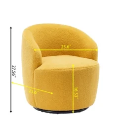 360° Swivel 25.60'' Wide Soft Touch Modern Teddy Tiny Upholstered Barrel Varity Chairs -The Pop Maison -Furniture Specialty Store GUEST dd750a46 5378 4d91 b747 5362c52ef786