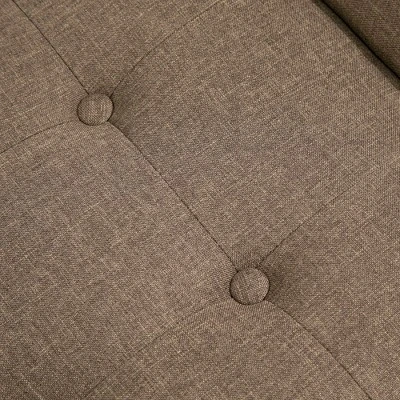 HOMCOM Modern Button Tufted Sitting Bench, Accent Fabric Upholstered Ottoman For Bedroom Or Living Room 6 HOMCOM Modern Button Tufted Sitting Bench, Accent Fabric Upholstered Ottoman For Bedroom Or Living Room - Image 4