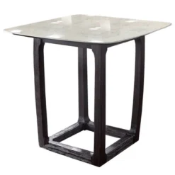 42" Razo Dining Table Marble/Weathered Espresso - Acme Furniture