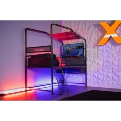 Twin Contra Customizable Mid-Sleeper Gaming Bed With TV Mount For TVs Up To 32" Black - X Rocker -Furniture Specialty Store GUEST de22bd16 cb47 4273 8333 2b8da69d356a