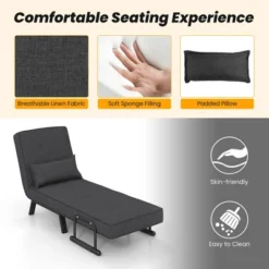 Costway Folding 5 Position Convertible Sleeper Bed Armchair Lounge Couch W/ Pillow 18 Costway Folding 5 Position Convertible Sleeper Bed Armchair Lounge Couch W/ Pillow -Furniture Specialty Store GUEST de3d1e5c ad5a 49d0 bb52 47a575221d35