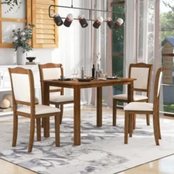 5-Piece Wood Dining Table Set With Upholstered Chairs-ModernLuxe -Furniture Specialty Store GUEST de5cf1af b303 4fac 93db ce3727041d59