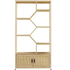 7-Tier Rattan Storage Bookshelf With 2 Doors, Natural – ModernLuxe -Furniture Specialty Store GUEST de988fa1 2af6 48eb 97bc 1bc4f42fc713