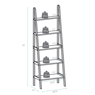 5 Shelf Ladder Bookcase - Flora Home 7 5 Shelf Ladder Bookcase - Flora Home - Image 5
