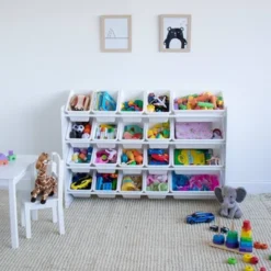 Cambridge Extra Large Toy Storage Organizer With 20 Storage Bins White - Humble Crew -Furniture Specialty Store GUEST df8d1085 cdbe 46e1 8193 ebd89111d1ce