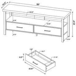 Morello 2 Drawer TV Stand For TVs Up To 65" Weathered Pine - Coaster -Furniture Specialty Store GUEST dff3c268 5a9f 4dad af8d 1a10be50cff2