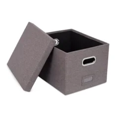 Internet's Best 2-Pack Collapsible File Storage Organizer With Lid - Grey -Furniture Specialty Store GUEST e0398b75 dd8b 4d47 87ca c50647d450e6