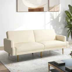 Lanna 76"Wide Vegan Leather Modern Style Convertible Futon Sofa Bed For Living Room Guest Bedroom | ARTFUL LIVING DESIGN -Furniture Specialty Store GUEST e0a5820e 7e8f 4c39 b03a f0b76a02244e