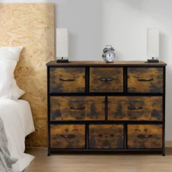 Sorbus Drawer Shelf For Bedroom Home And Office Rust