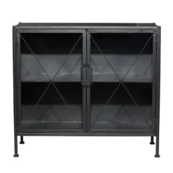 Industrial Metal Cabinet Black - Olivia & May -Furniture Specialty Store GUEST e128d58b aca3 43e4 8d63 a57b5ad174cc