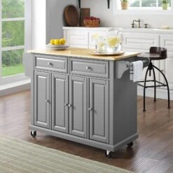 Natural Wood Top Kitchen Cart/Island Vintage Gray - Crosley -Furniture Specialty Store GUEST e1348998 fdf6 4cf8 a45e c15559fc0426