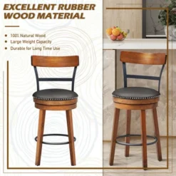 Costway Set Of 2/4 BarStool 25.5'' Swivel Counter Height Dining Chair With Rubber Wood Legs -Furniture Specialty Store GUEST e1a5cc43 12a1 48f4 9014 f3e421150514