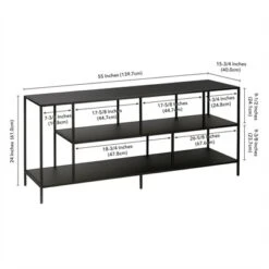 Three-Shelf TV Stand In Black - Henn&Hart -Furniture Specialty Store GUEST e1ab9608 3dc9 4136 8737 0a8b1c5f2a97