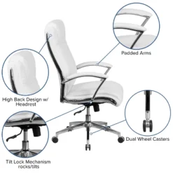 Flash Furniture High Back Designer Smooth Upholstered Executive Swivel Office Chair With Chrome Base And Arms -Furniture Specialty Store GUEST e1c882be 7da7 4ffd 9c41 9937dab22829
