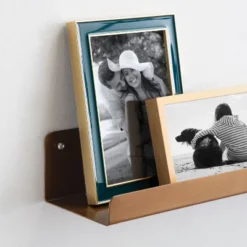 2pc Mezzo Modern Metal Ledge Shelf Set Gold - Kate & Laurel All Things Decor -Furniture Specialty Store GUEST e23b9435 ab16 473b a729 4e8ba7dfcd5d