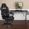 Flash Furniture Gaming Desk With Cup Holder/Headphone Hook/Monitor Stand & Reclining Back/Arms Gaming Chair With Footrest 1 Flash Furniture Gaming Desk With Cup Holder/Headphone Hook/Monitor Stand & Reclining Back/Arms Gaming Chair With Footrest -Furniture Specialty Store GUEST e3242b99 1f30 41ff 85d1 5d88ee227430