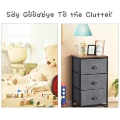 Costway 3 Drawer Nightstand Side Table Storage Tower Dresser Chest Home Office Furniture -Furniture Specialty Store GUEST e33a58b5 9d5d 4788 8422 33582d70e027