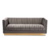 Aveline Velvet Upholstered Finished Sofa Gray/Gold - Baxton Studio -Furniture Specialty Store GUEST e36e2360 b3cc 4e53 ad8e 25526161f804