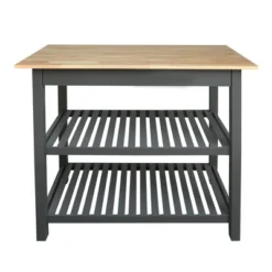 Kitchen Island With Two Shelves Natural/Gray - Flora Home -Furniture Specialty Store GUEST e3b5529d 04a8 4585 847a 4c3a03bf9533